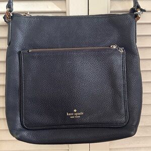 Kate Spade Navy Pebbled Leather Crossbody Bag